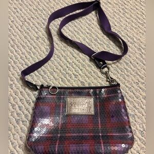 Vintage Coach Plaid Sequin Crossbody Bag